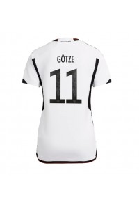 Tyskland Mario Gotze #11 Fotballdrakt Hjemme Klær Dame VM 2022 Korte ermer